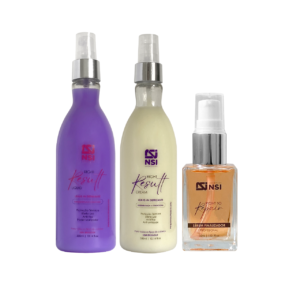 Kit Protetor Térmico E Anti-Frizz Right Result Creme 300 Ml + Líquido 300 Ml + Sérum Reparador De Pontas 30 Ml