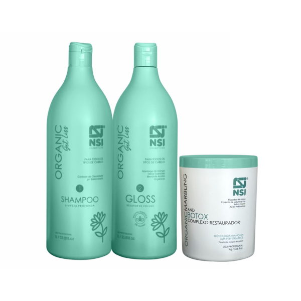 Kit Shampoo Limpeza Profunda + Gloss Redutor de Volume + Botox Orgânico 1 Kg