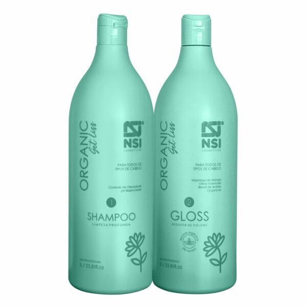 Kit Shampoo Limpeza Profunda + Gloss Redutor de Volume Organic 1 Litro