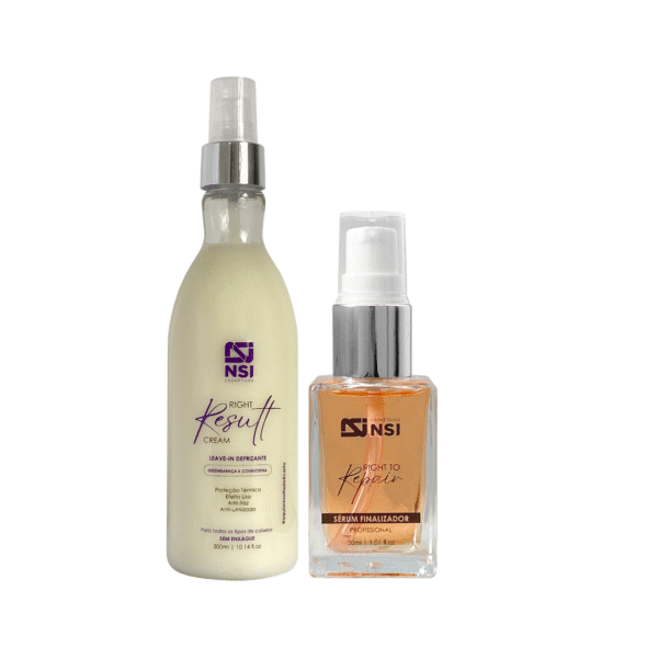 Kit Protetor Térmico E Anti-Frizz Right Result Creme 300 Ml + Sérum Reparador De Pontas 30 Ml