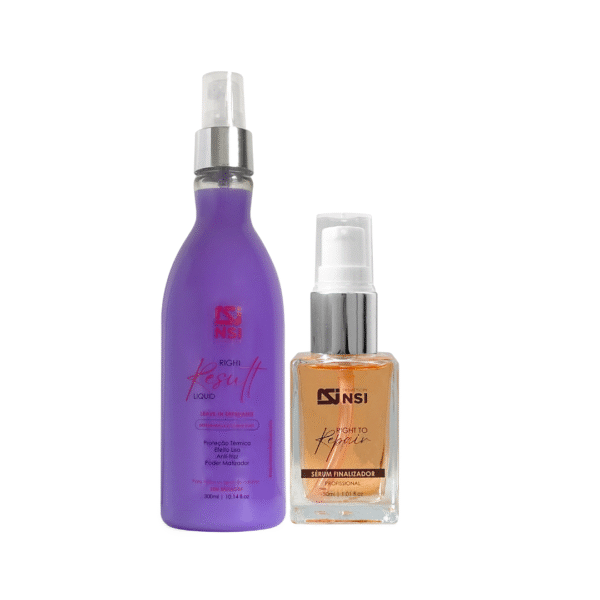 Kit Protetor Térmico E Anti-Frizz Right Result Líquido 300 Ml + Sérum Reparador De Pontas 30 Ml