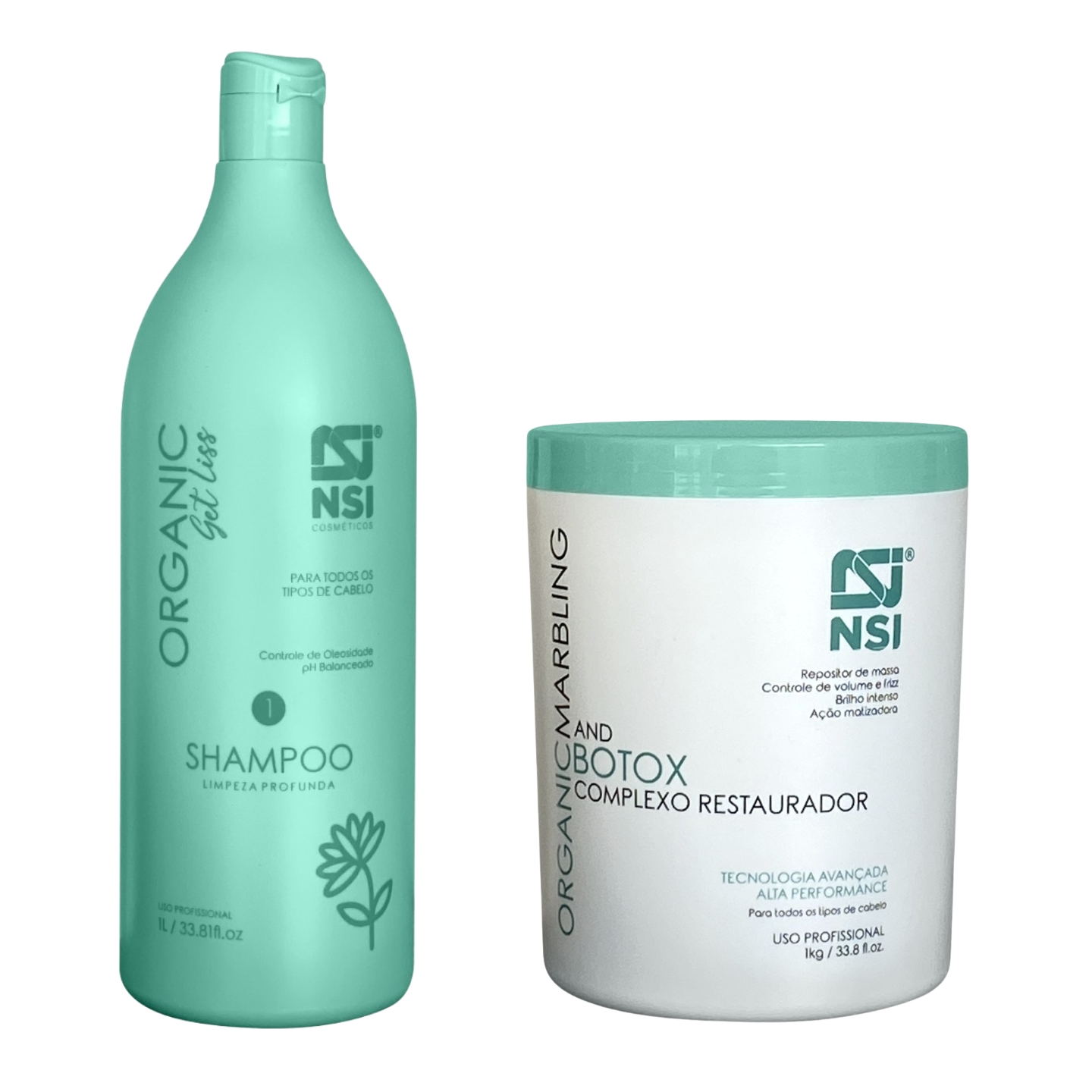 KIT SHAMPOO LIMPEZA PROFUNDA+ BOTOX ORGÂNICO 1 KG