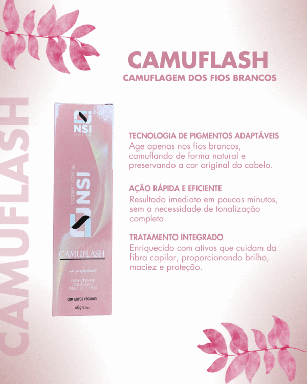Kit 6 Camuflash Light (Cabelos Claros) - Camuflagem Fios Brancos NSI Cosméticos - Imagem 2