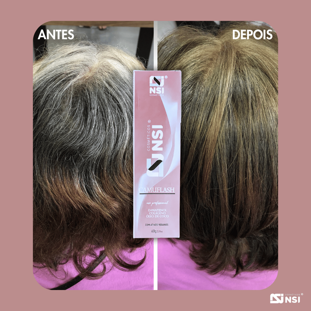 Camuflash Dark (Cabelos Escuros)- Camuflagem Fios Brancos NSI Cosméticos - Imagem 2