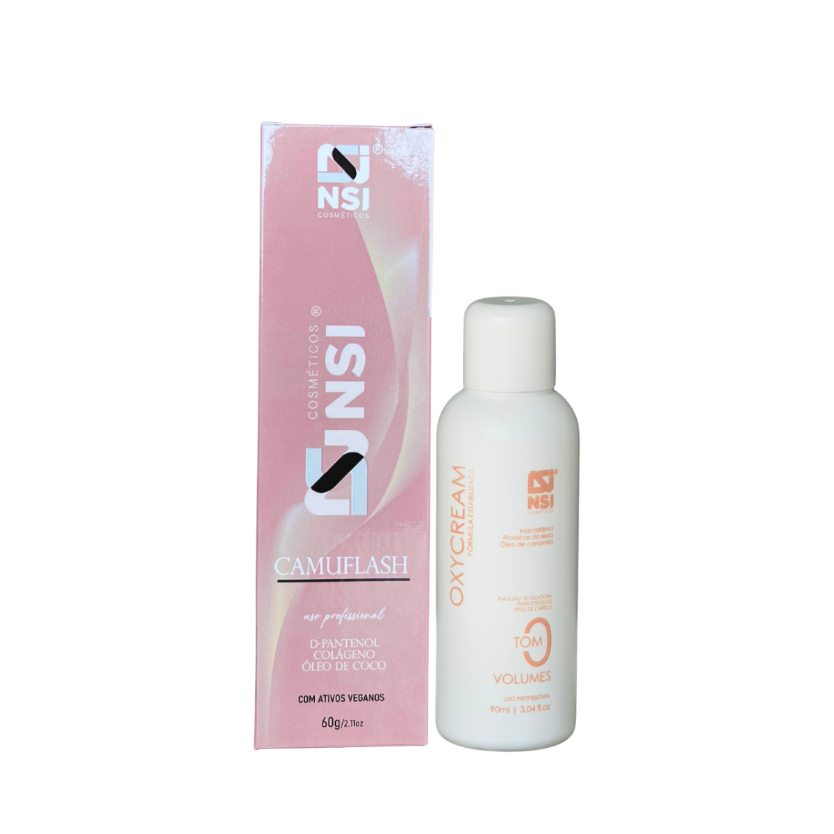 Kit Camuflash Dark (Cabelos Escuros) - OX 0 tom - Camuflagem Fios Brancos NSI Cosméticos