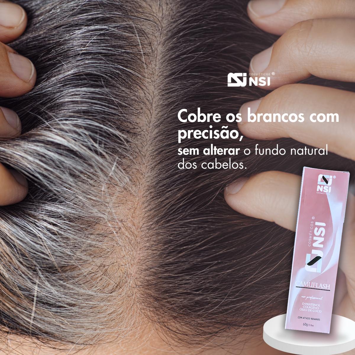 Kit Camuflagem Fios Brancos Ligth - Ox 0 Tom 900ml Coloração Express Camuflash Pantenol Colágeno Óleo de Coco - Imagem 4
